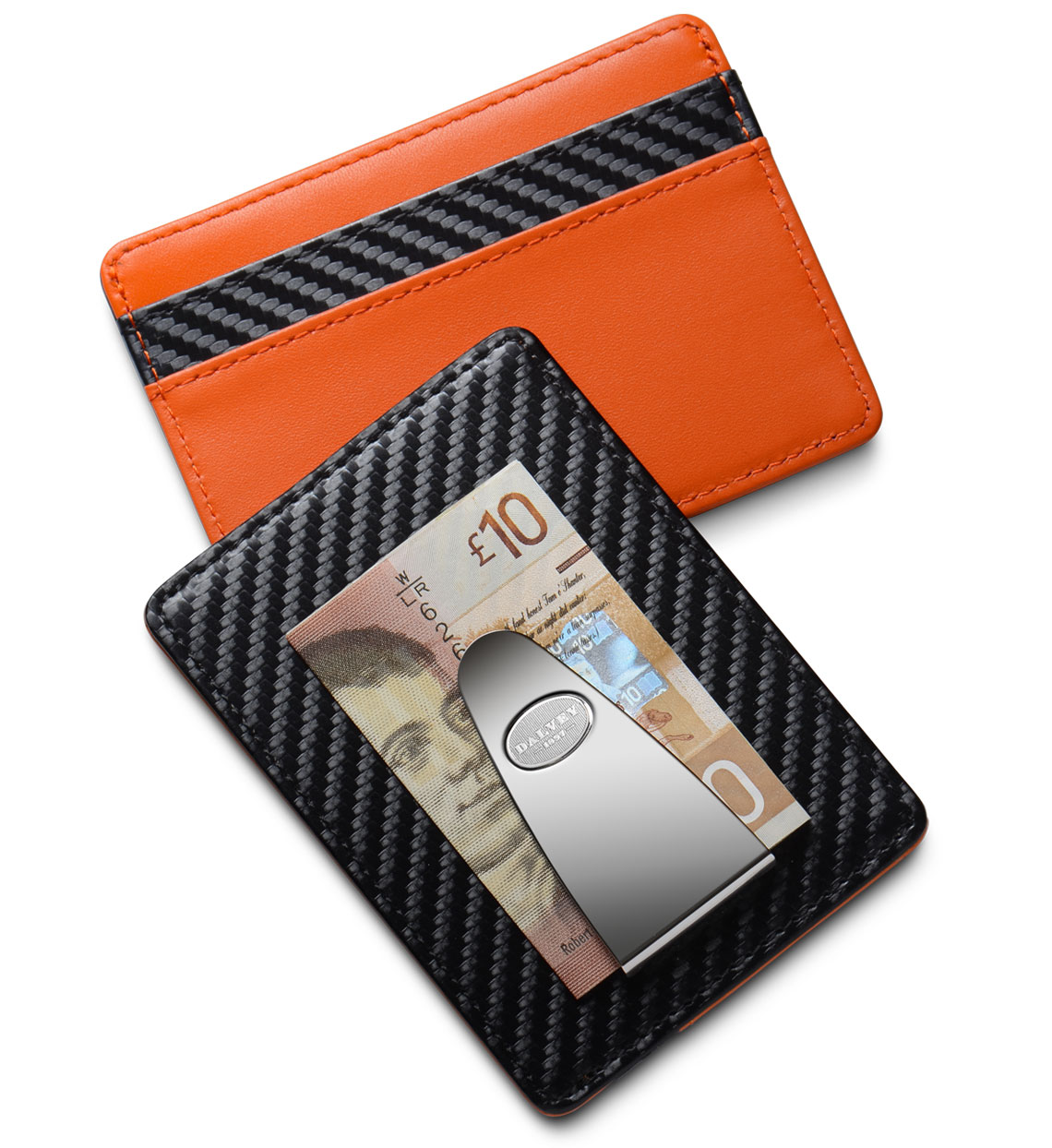 kwaliteit Op grote schaal schoner Dress Credit Card Case And Money Clip Carbon/orange - Dalvey