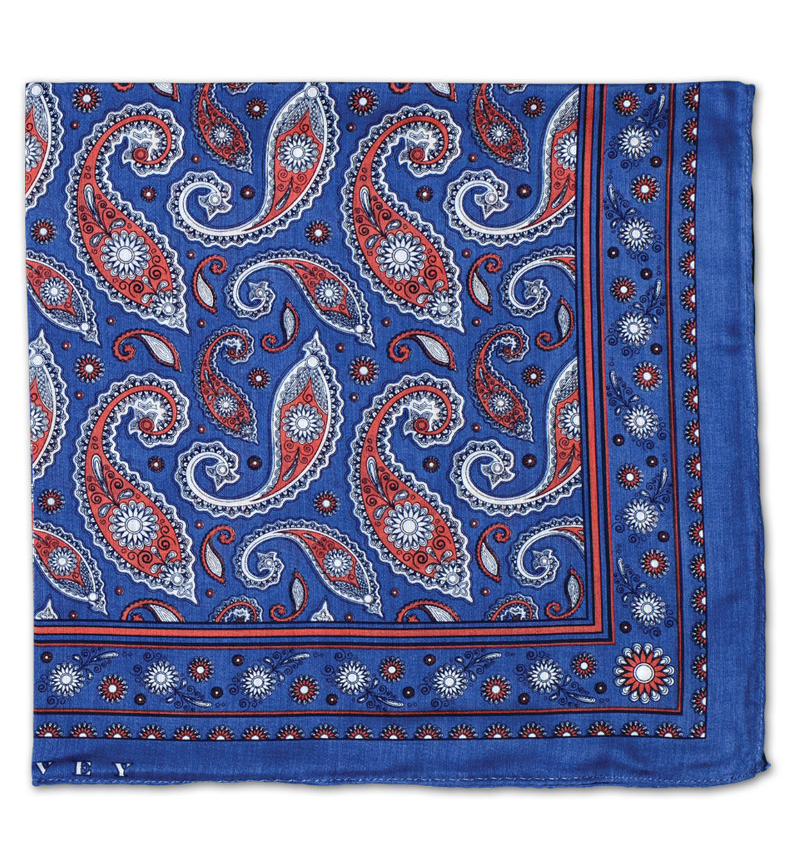 Cotton Handkerchief Paisley Blue Men s Accessories